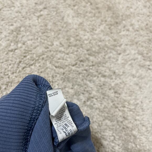 Aerie Small Oversized Washed Blue Ribbed Cropped Crewneck Versatile Sweatshirt - Picture 4 of 5